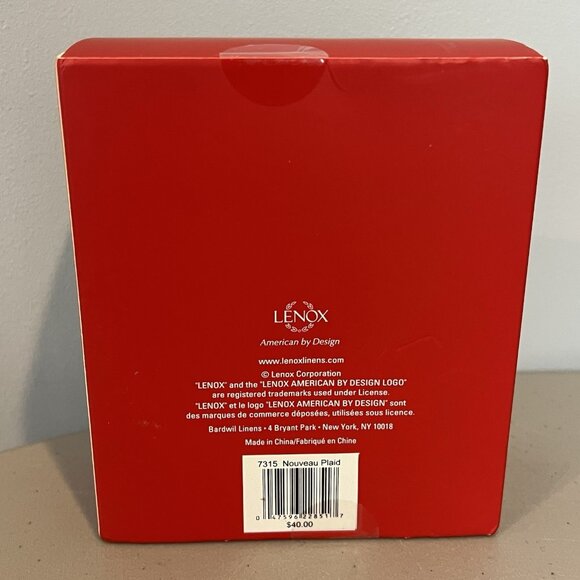 Set of 4 Lenox Nouveau Tartan Plaid Napkin Rings Gold Rim New - Picture 3 of 6